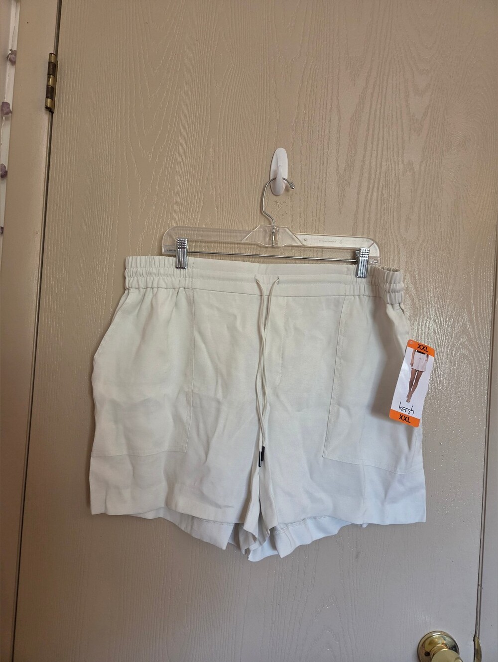 Kersh Womens White Woven Shorts Summer Beach XXL NWT